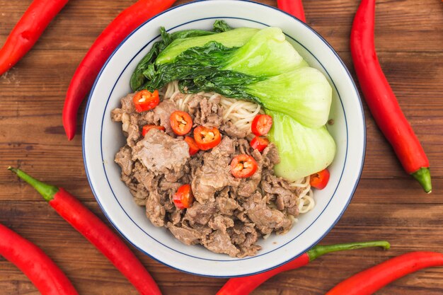 Chinese cuisine: a bowl of beef noodles