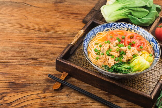 Chinese cuisine a bowl of fat beef noodles