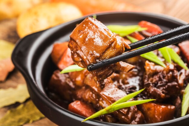 Chinese cuisine: a plate of braised lamb