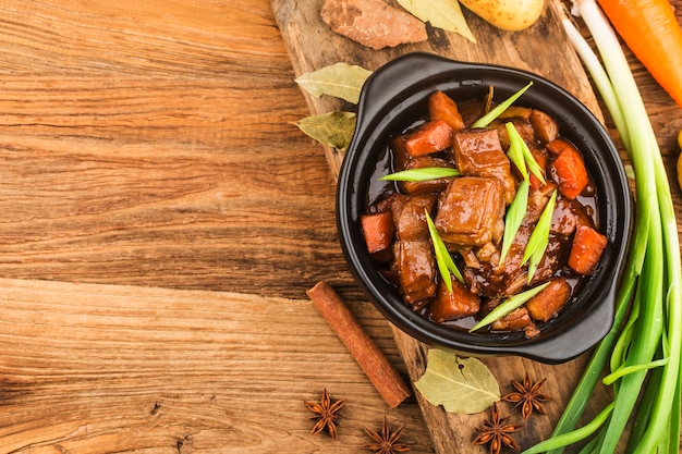 Chinese cuisine: a plate of braised lamb