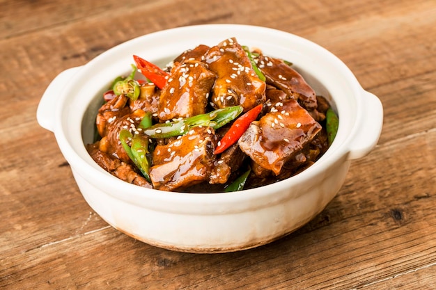 Chinese Cuisine a plate of braised ribs