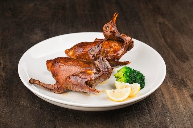 Photo chinese cuisine; roast pigeon,crisp baby pigeon,