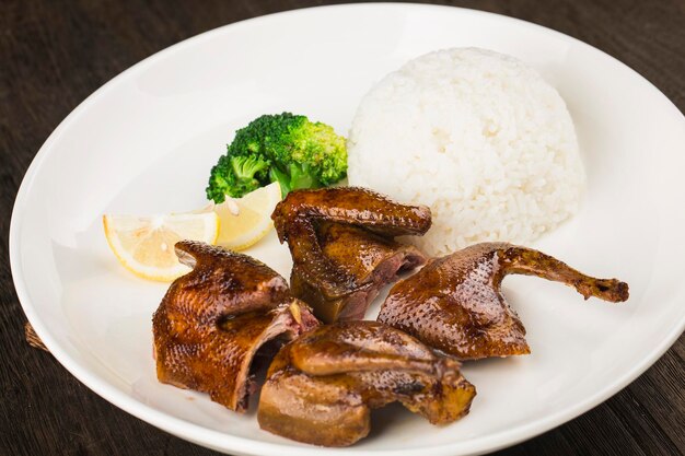 Photo chinese cuisine; roast pigeon,crisp baby pigeon,