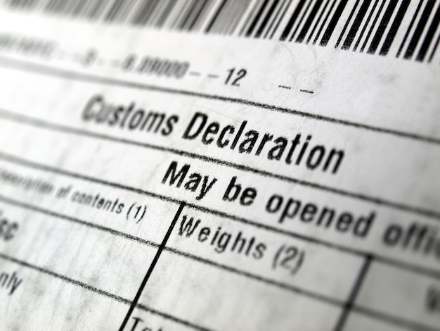 Chinese customs declaration