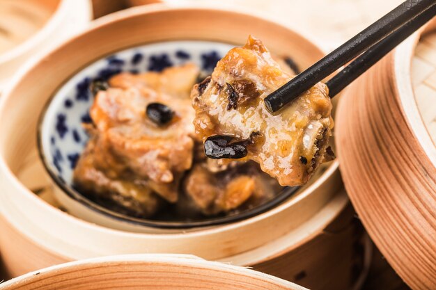 Chinese dim sum Black bean steamed pork ribs