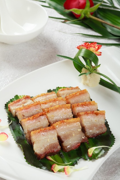 Photo chinese dishes roast pork