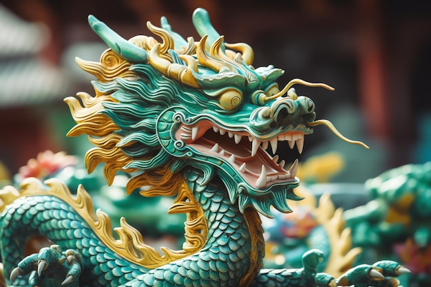 Chinese draak die macht, kracht en geluk symboliseert illustratie foto