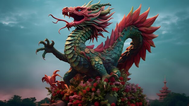 Chinese draak illustratie Generatieve AI