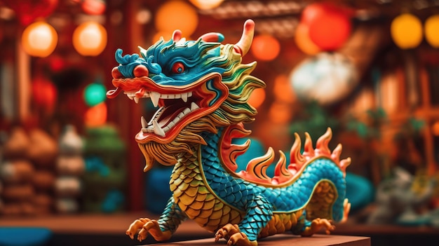 Foto chinese draak nieuwjaar 3d renderstijl ai gegenereerd