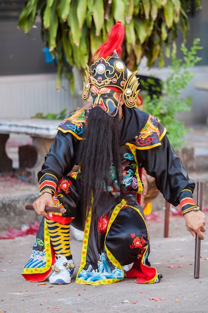 Chinese draak tijdens vieringen van het Udon Thani-heiligdom