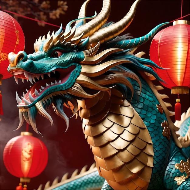 Китайский дракон на китайском празднике Нового года