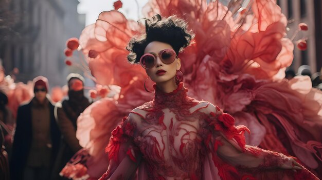 Chinese Dragon Dance Parade for Lunar New Year Celebration in Traditional China Chinese Colors