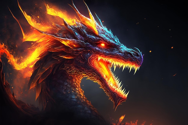 chinese dragon, dragon fire, Generative Ai
