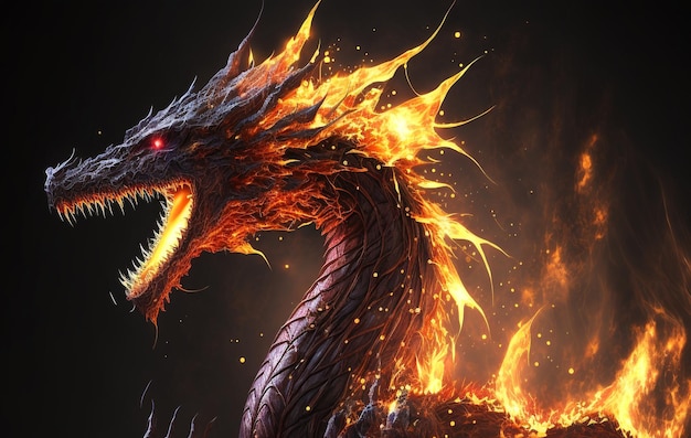 chinese dragon, dragon fire, Generative Ai