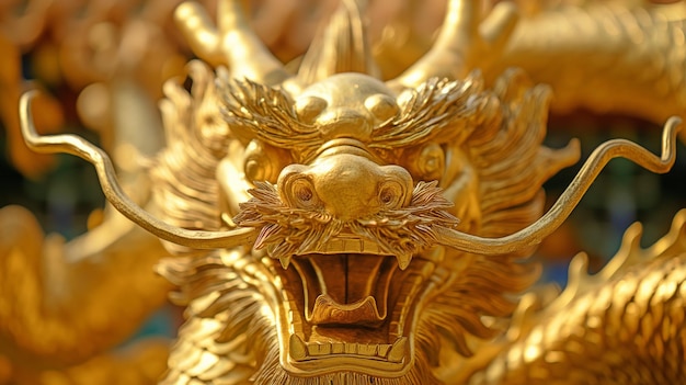 Chinese dragon enormous and golden