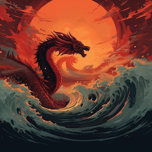 Foto un'illustrazione di drago cinese