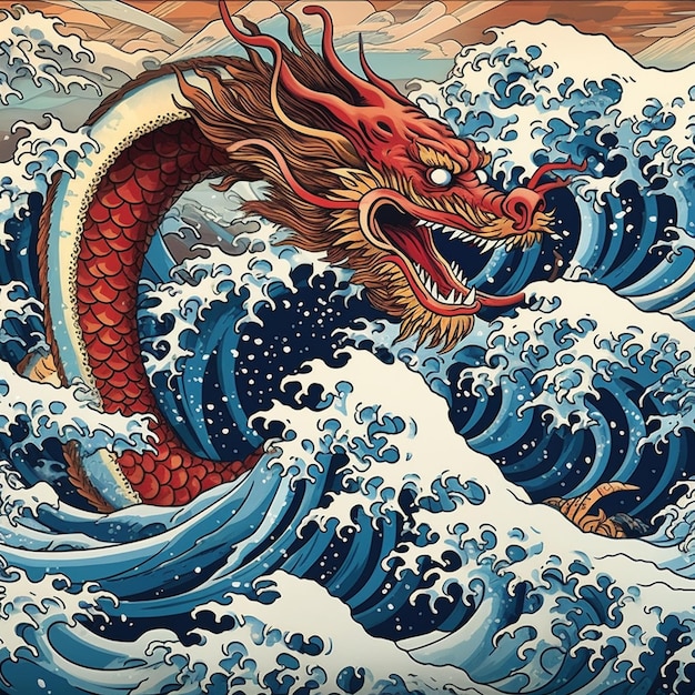 Foto un'illustrazione di drago cinese