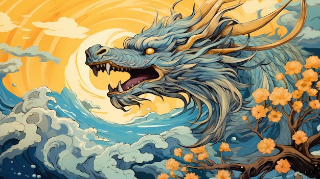 Foto illustrazione cinese del drago
