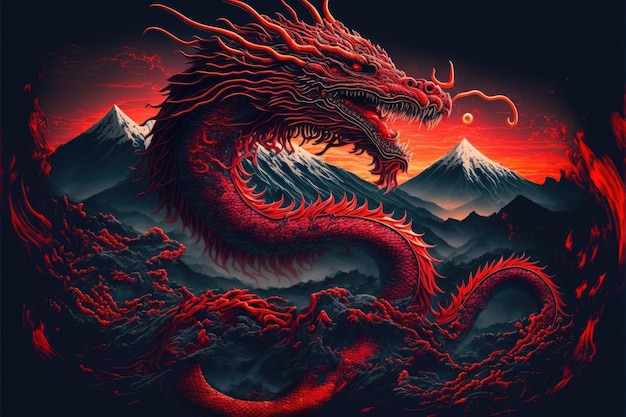 Китайский дракон Сделано ИИИскусственный интеллект