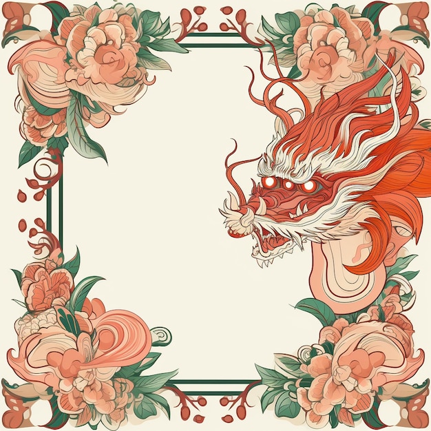 Chinese Dragon New Year blank frame