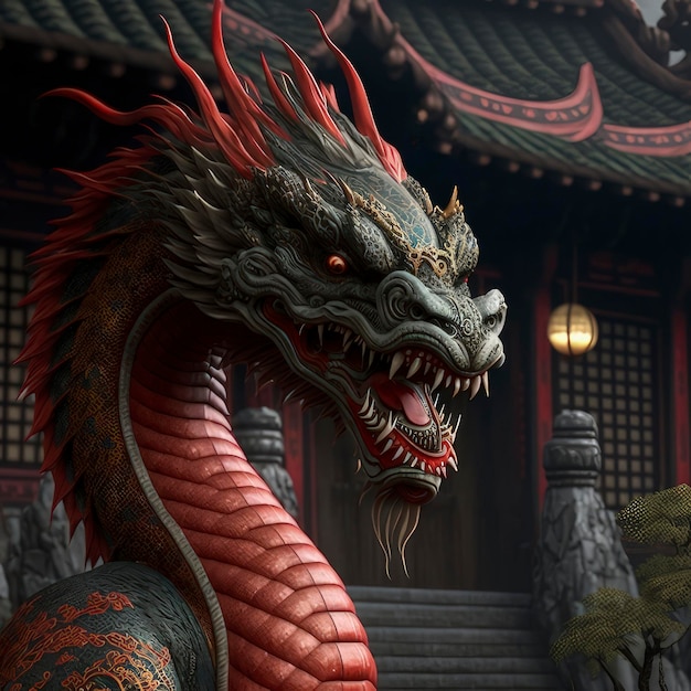 Стоящий на страже китайский дракон