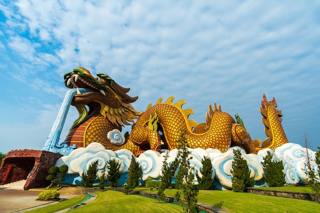 Chinese dragon statue in Suphan Buri, Thailand 