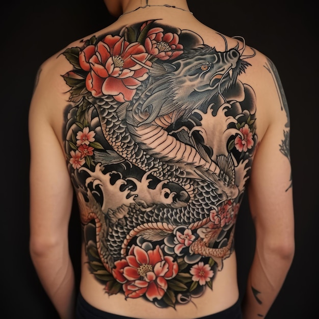 Chinese dragon tattoo design