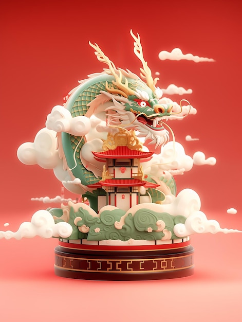 Chinese dragon themed design for festival and new year