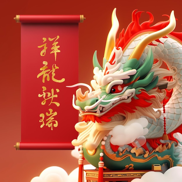 写真 中国のドラゴンテーマデザイン 祭りと新年 ドラゴンが繁栄をもたらすと訳す