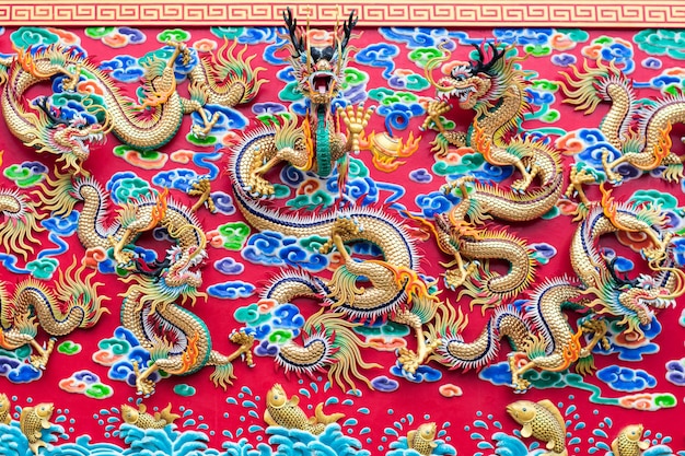 Chinese dragon on the wall