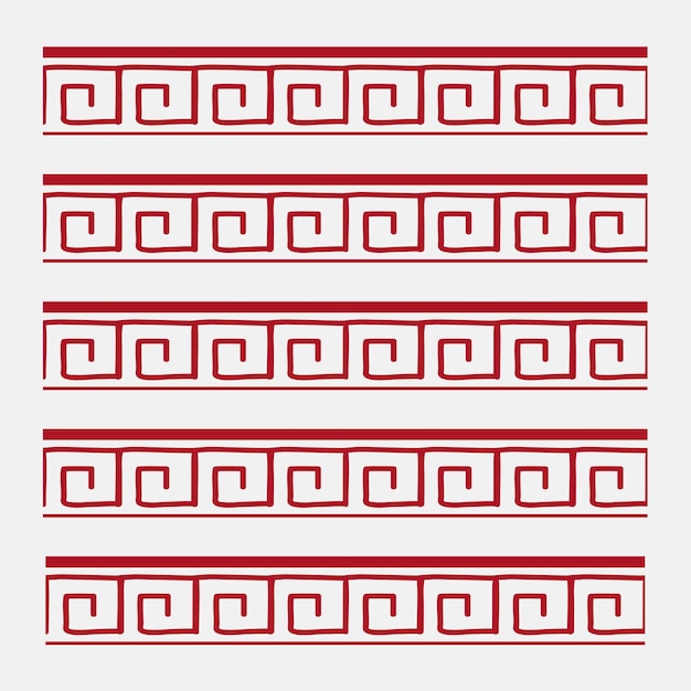 Photo chinese editable pattern brush vector red compatible with ai