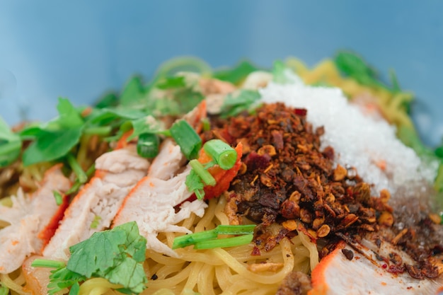 Chinese egg noodles with red pork