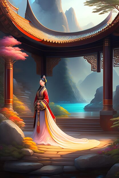 Chinese fantasy style scene art