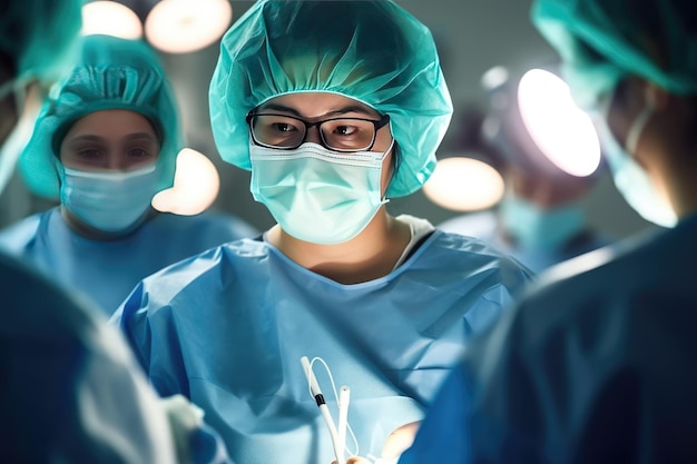Китайская женщина-хирург готовится к операции