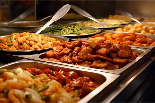 Premium AI Image | Chinese food chinese buffet