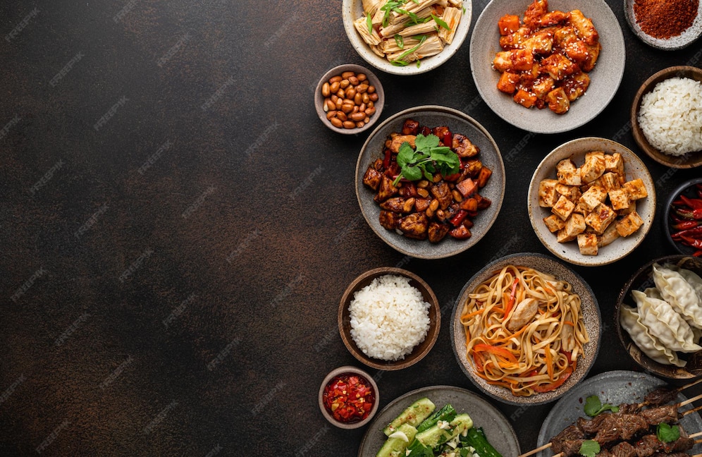 Premium Photo Chinese food chinese traditional cuisine dishes on dark