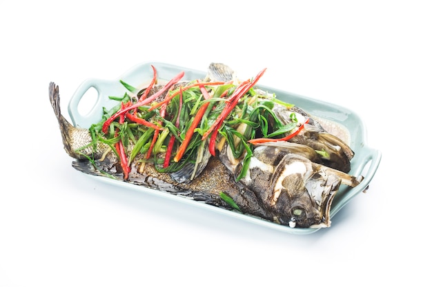 Chinese food:A delicious steamed grouper