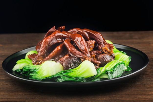 Chinese food: a plate of braised goose paw