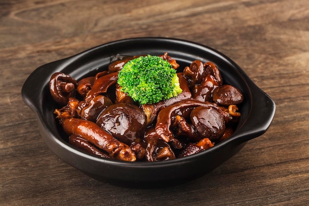 Chinese food a plate of braised goose paw