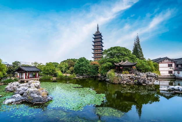 Photo chinese garden landscape in suzhou, china