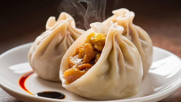 Foto chinese gestoomde dumpling