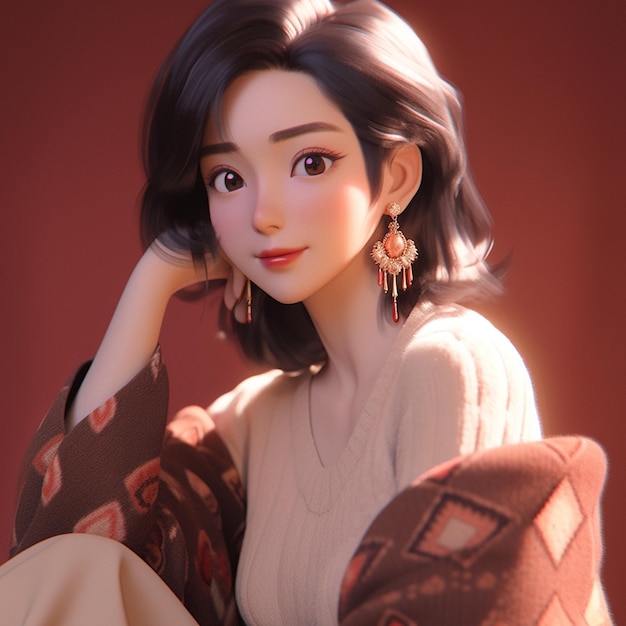 иллюстрация китайской девушки