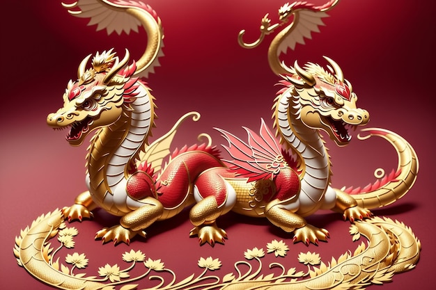 Chinese golden dragon Generative AI