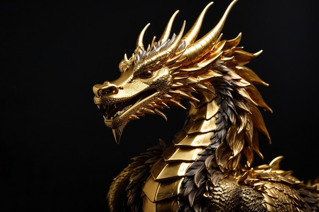 Chinese golden dragon statue