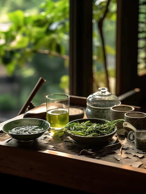 Photo chinese green tea