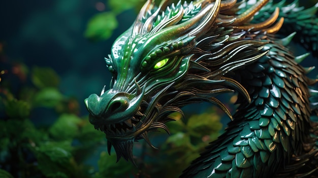 Chinese happy new year year of the green dragon