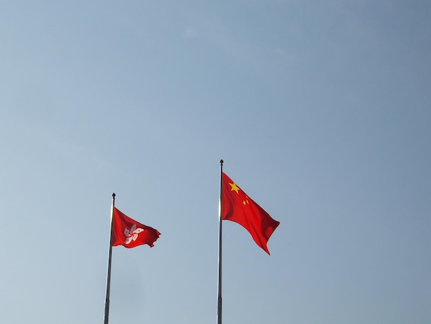 中国とホンコングの旗
