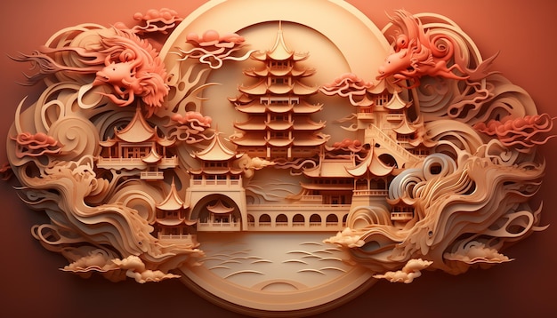 Foto le case imperiali cinesi in fondo
