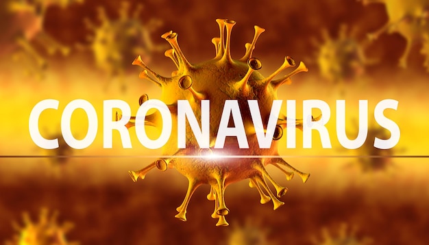 Китайский грипп, называемый коронавирусом или 2019-nCoV, распространился по всему миру. 3D визуализация.