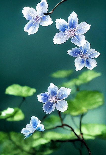 중국 수묵화 꽃, 아름다운 꽃, 보라색 식물